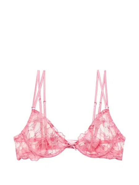 Сутиен Fleur Du Mal на цветя с волани розово