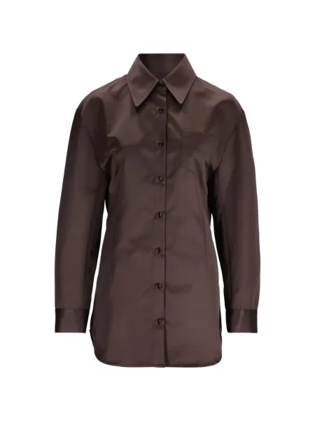 Mini rochie tip cămașă The Frankie Shop de costum mini maro