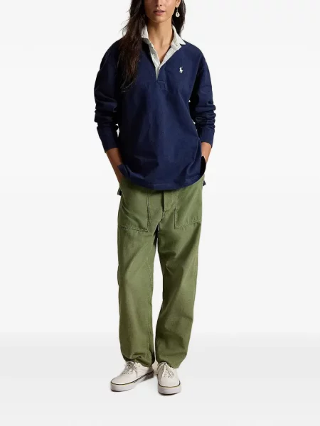 Bőr futó masnis sneaker Polo Ralph Lauren piros