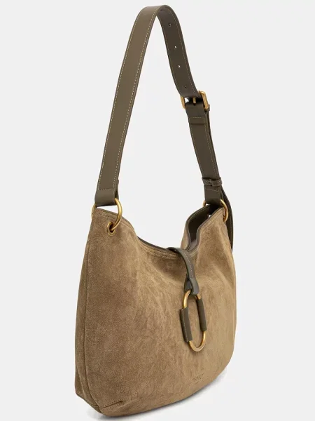 Geanta hobo Twinset din piele verde