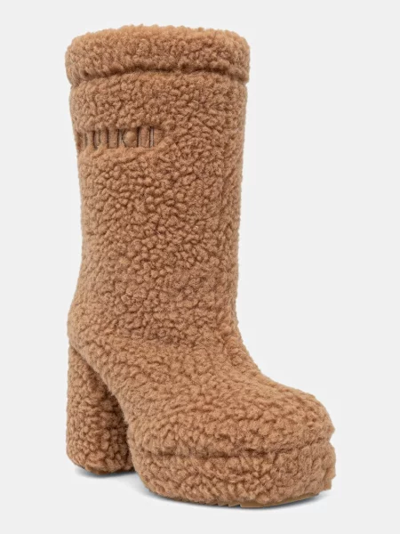 Боти Inuikii Curly High Heel с дебел бежово