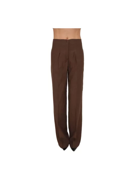 Satynowe spodnie Blugirl brązowe