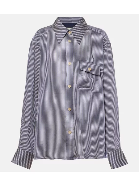 Cămașă Khaite cu dungi albastru