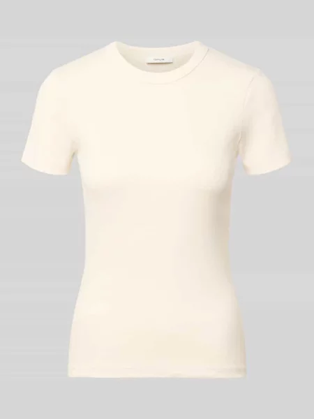 T-shirt o kroju regular fit z mieszanki bawełny Opus beżowa