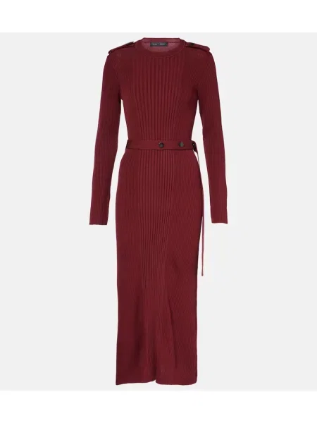 Rochie midi Proenza Schouler tricotate până la genunchi de costum roșu