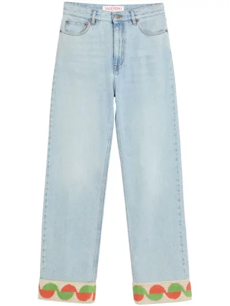 Jeansy Valentino Garavani żakardowe niebieskie