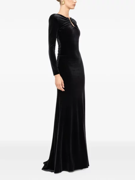 Rochie maxi Nissa de catifea negru