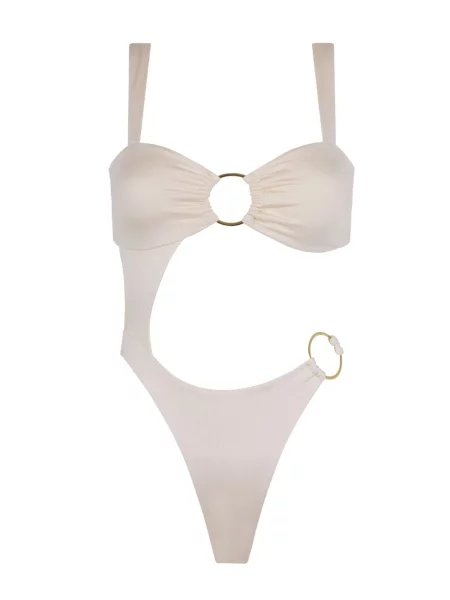 Acuarela Brand Enodelne kopalke Sirena off-bela bela