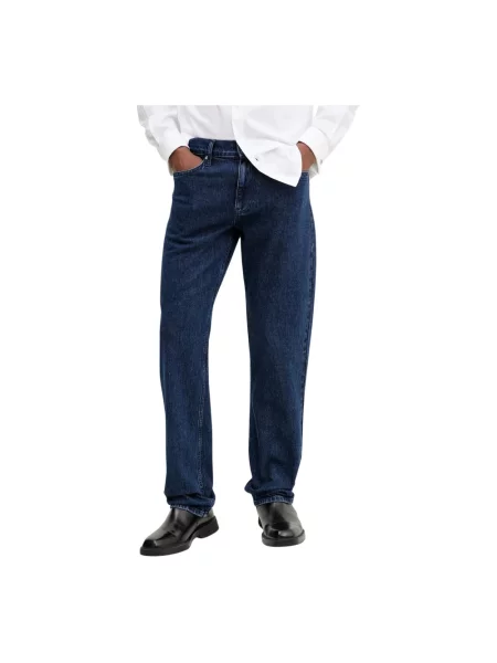Karl Lagerfeld Jeans Jeansy Granatowy Straight Fit niebieskie
