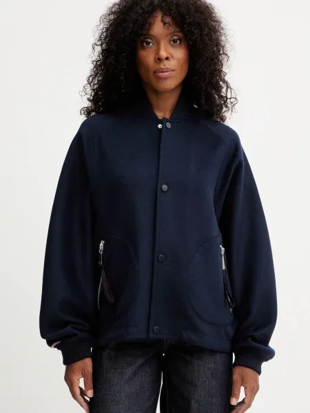 MAX&Co. geacă de lână bleumarin de tranziție oversize