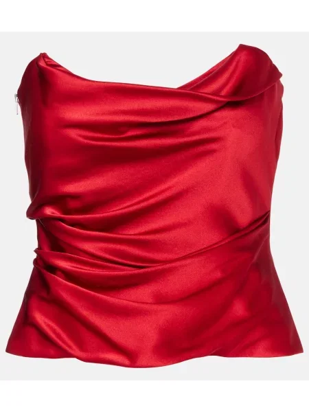 Sutien The Sei de mătase drapat roșu
