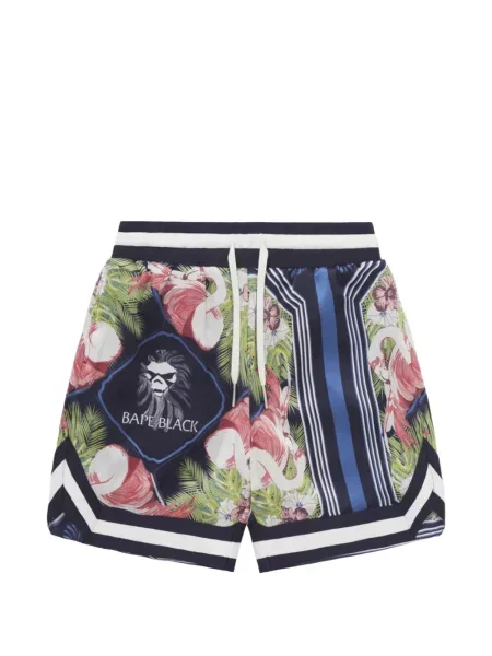 Pantaloni scurți A Bathing Ape® de mătase negru