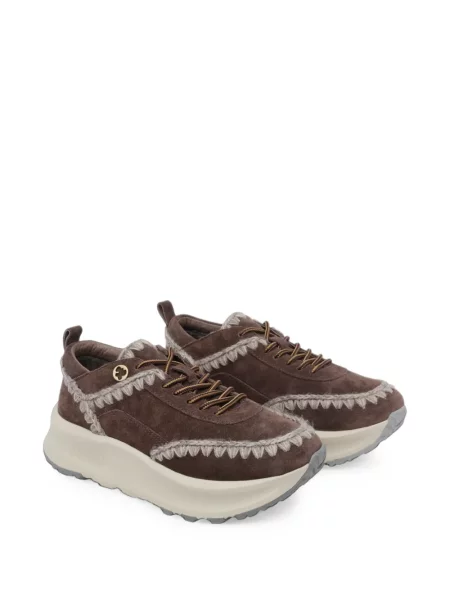 Fűzős csipkés sneaker Mou barna