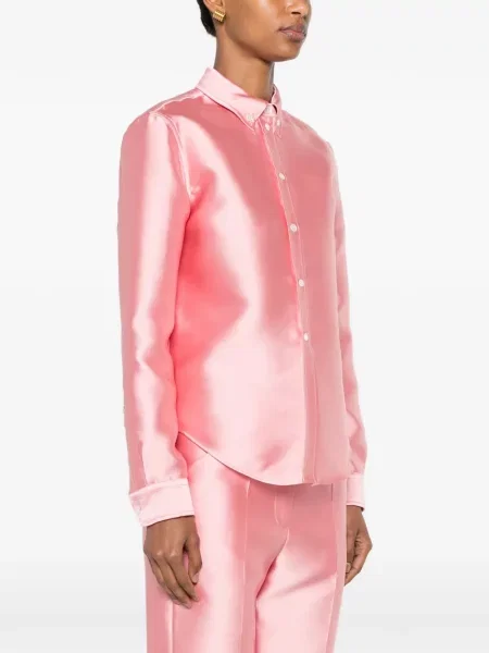 Cămașă Calvin Klein Collection din satin roz