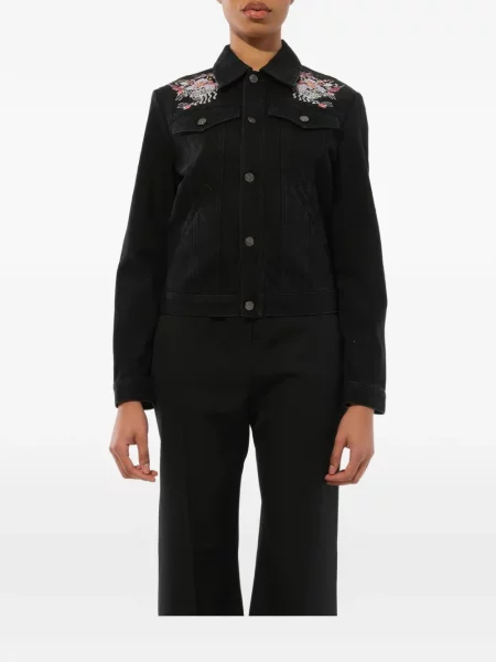 Geacă de blugi Givenchy cu broderie negru
