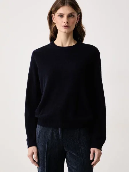 Haveone sweter z kaszmirem granatowy