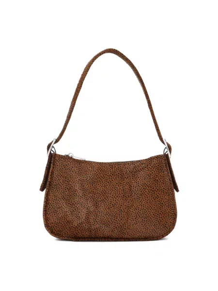 Torebka skórzana Kazar skórzana z nadrukiem zwierzęcym brązowa