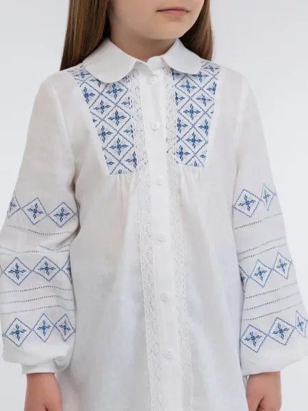 Детская рубашка Folk Moda белая
