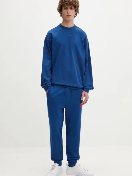 Tricou cu mânecă lungă Hugo albastru