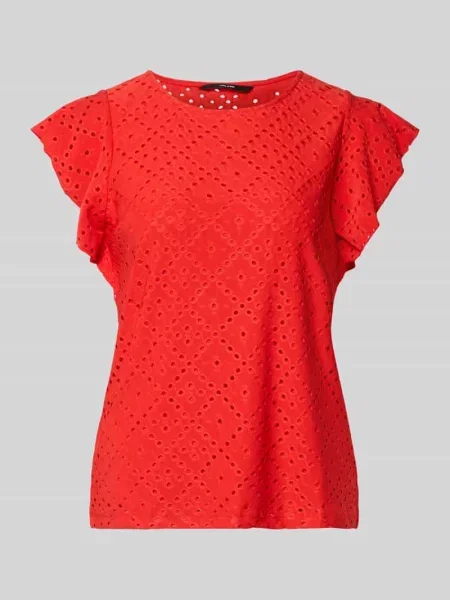 Koszulka z okrągłym dekoltem w kroju regular fit model TASSA' Vero Moda czerwona