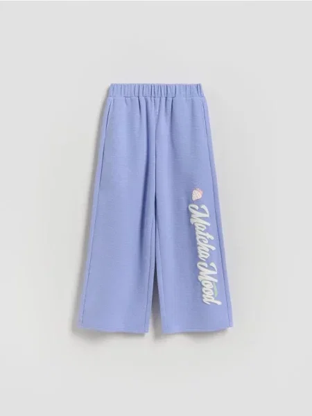 Reserved Спортивні штани з принтом світло-блакитний блакитні