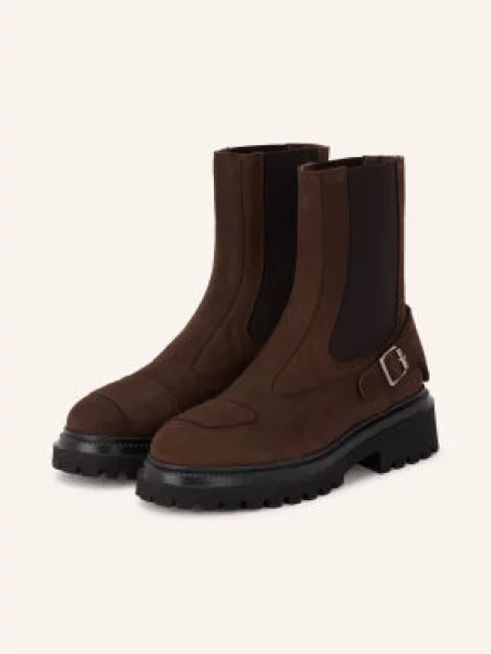 Copenhagen Studios Chelsea Boots tmavě / stříbrná hnědá