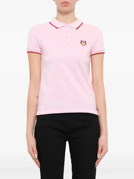 Tricou polo Kenzo cu dungi de tigru roz