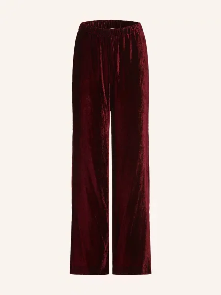 Weekend Max Mara Sametové Marlene Kalhoty Značky Edro tmavě červená
