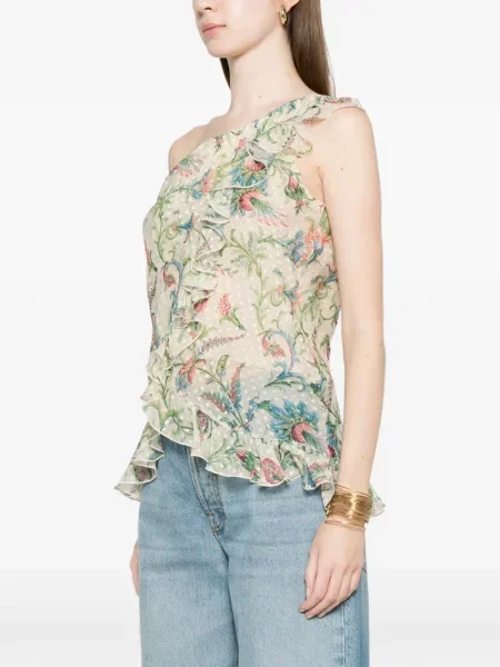 Top Etro cu model floral cu volane