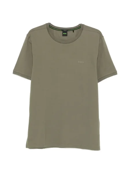 Tricou Boss cu decolteu rotund verde
