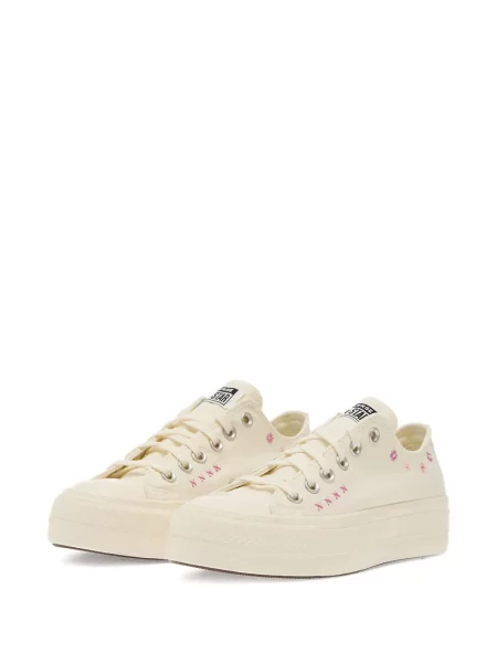 Sneakerși Converse cu broderie cu model floral cu platformă negru