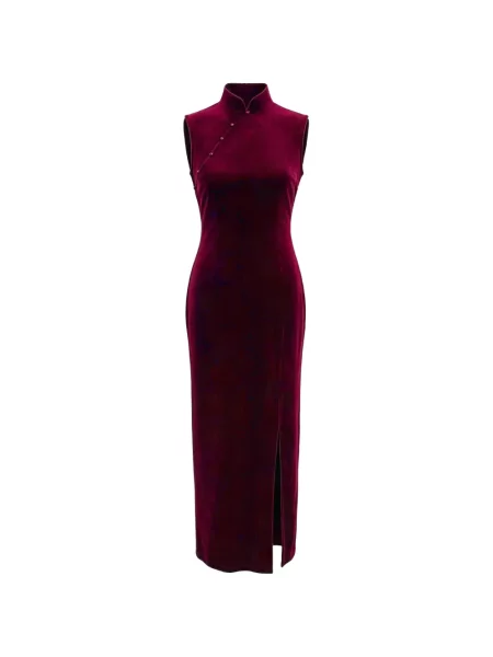 Rochie Qipology de catifea roșu