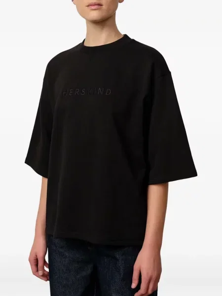 Tricou Herskind cu broderie negru
