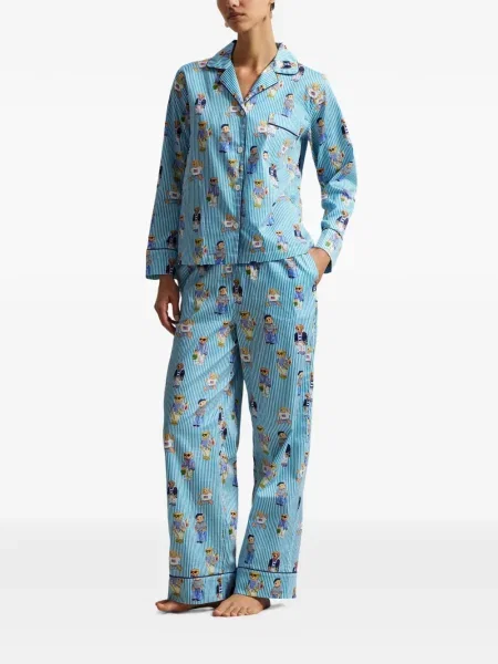 Koszulka polo Polo Ralph Lauren zamszowa na sprzączkę w paski niebieska