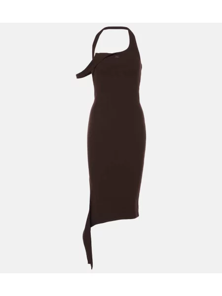 Rochie midi Courreges tricotate până la genunchi de costum negru