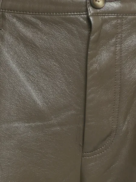 Szerokie spodnie Nanushka skórzane brązowe