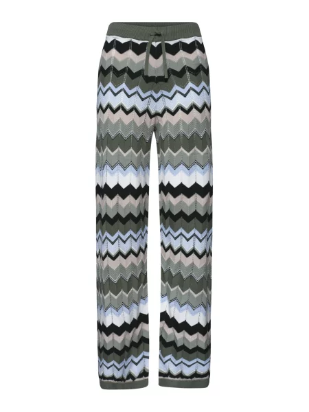 STREET ONE Pantaloni / albastru deschis / verde pin / verde deschis bej