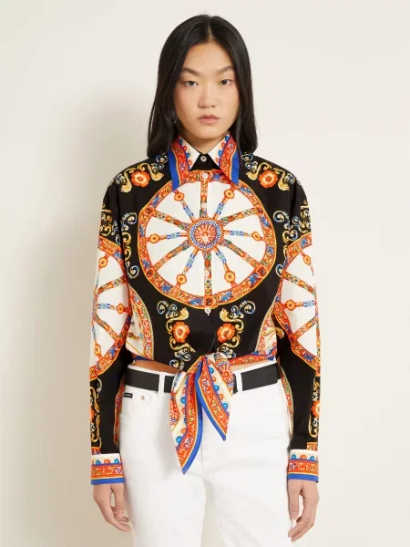 Dolce & Gabbana Košilová Halenka černá / červená bílá