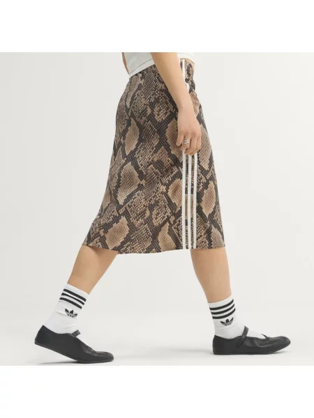 SPÓDNICA SNAKE PRINT SATIN beżowa