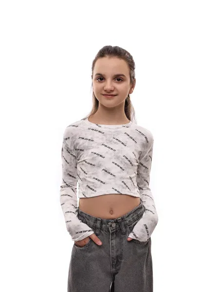 Дитячий Лонгслів LUMO віскоза/поліестер білий