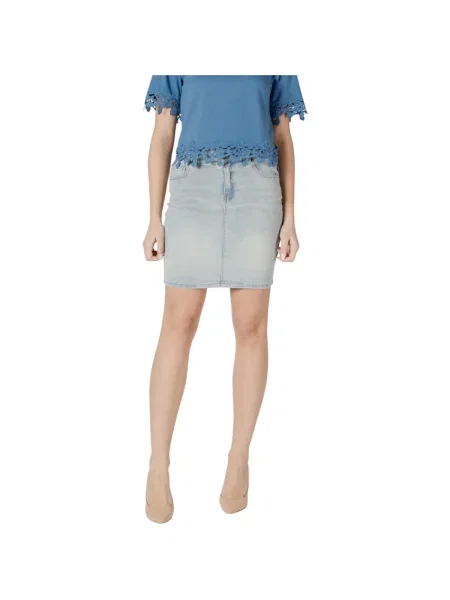 Fustă din denim Morgan albastru