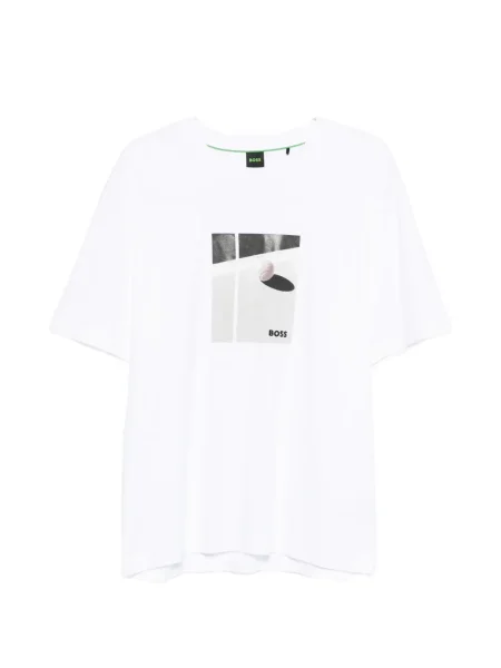 Tricou Boss cu imagine alb