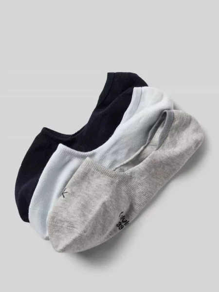 Skarpety z wyhaftowanym logo w zestawie 3 szt. model ‘Footie’ Ck Calvin Klein
