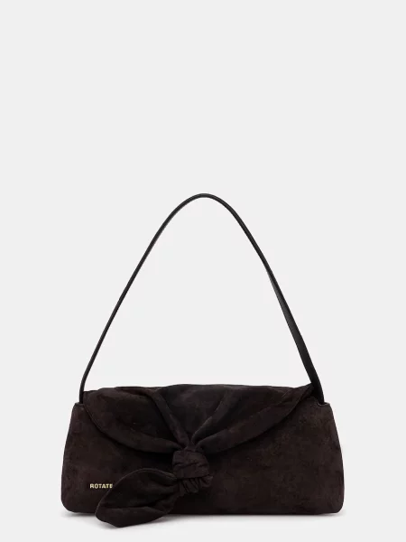 Rotate geantă de mână din piele întoarsă maro