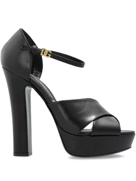 Sandale Dolce & Gabbana din piele cu platformă negru