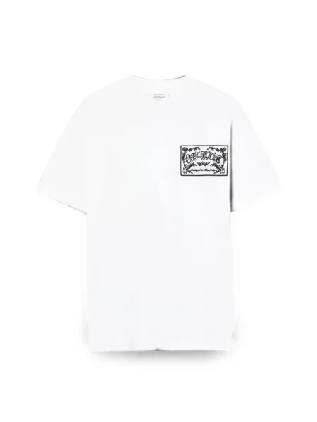 Μπλούζα Off-white με κέντημα paisley λευκό