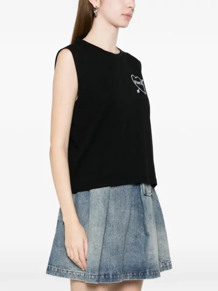 Елек Elite без ръкави със сърца черно