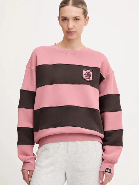 Суитчър Ea7 Emporio Armani с апликация розово