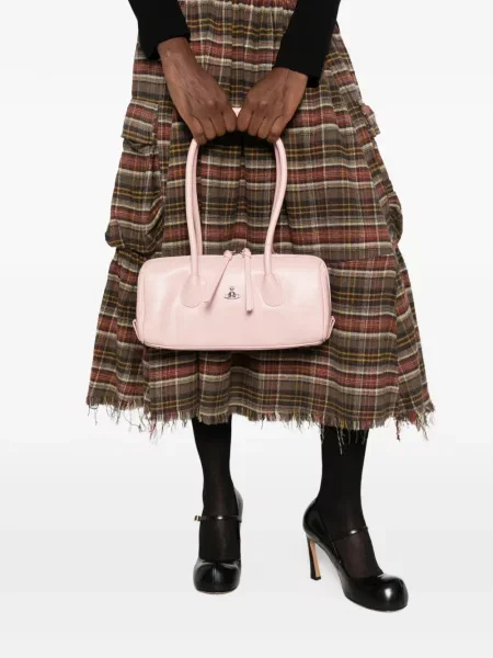 Δερμάτινη τσάντα Vivienne Westwood ροζ