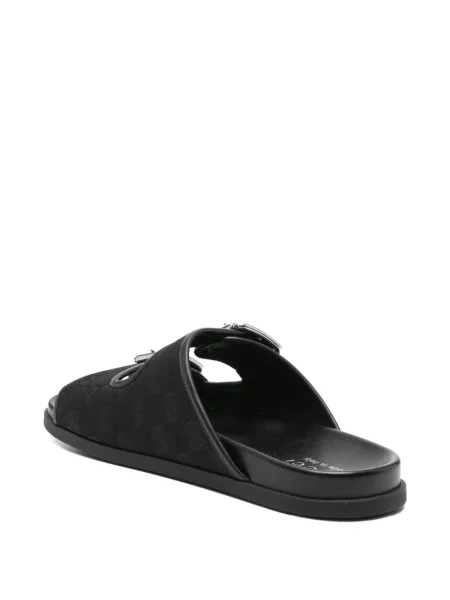 Sandale Gucci din piele cu cataramă negru